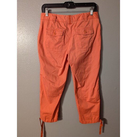 Talbots Signature Petite 4P Coral Capri Pants Crop Trousers Cotton Stretch... - Picture 2 of 4